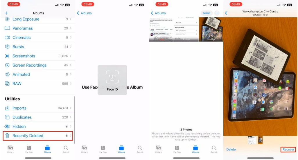 郊区苹果14维修分享 iPhone14 上恢复已删除的照片 