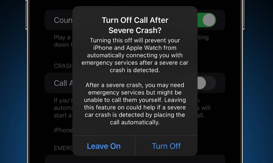 郊区苹果14维修分享 iPhone 14 和 Apple Watch 上关闭崩溃检测 
